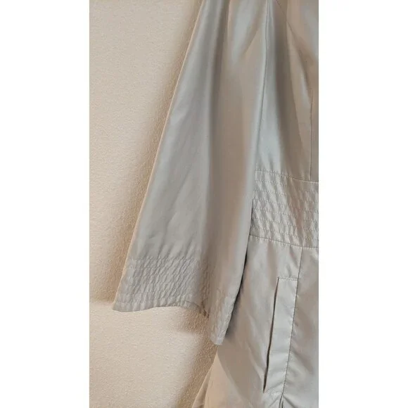 Women's Samuel Dong Champagne Ruffle Front Zippered Bubble Hem Coat Small - Picture 5 of 11